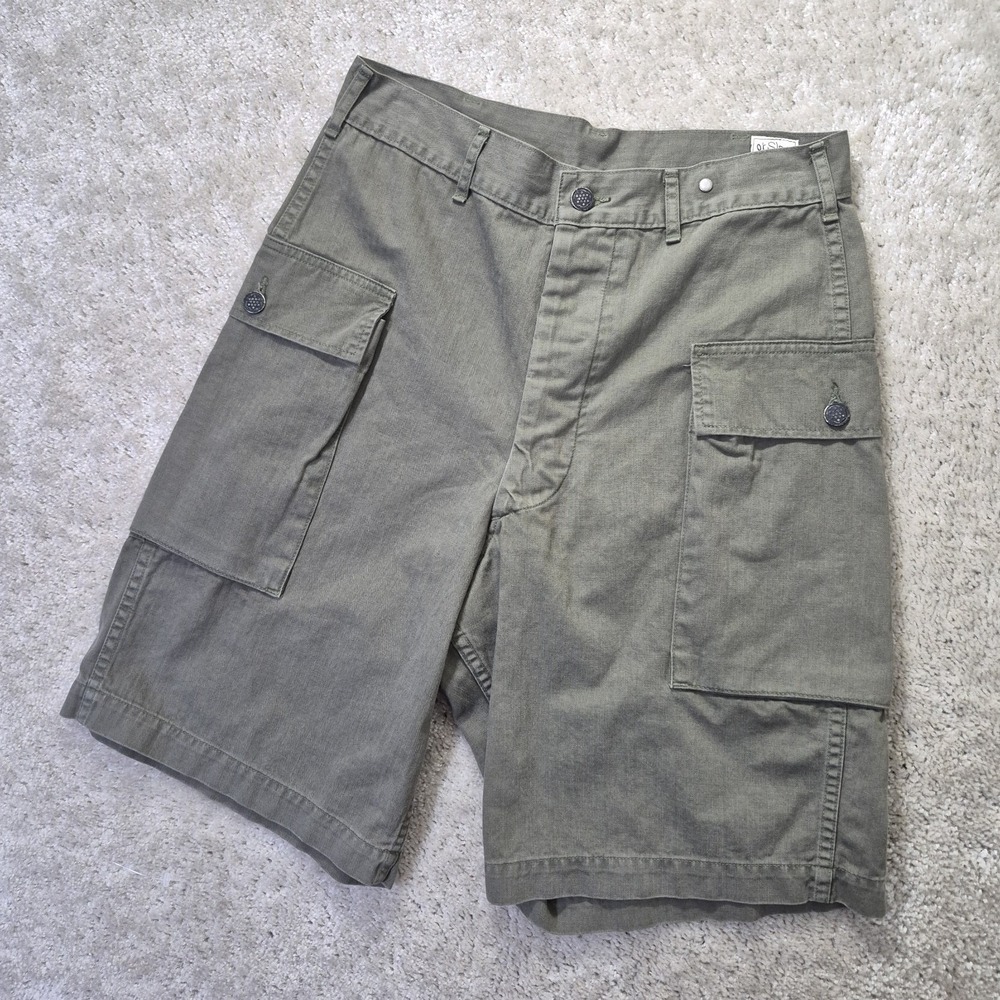 orSlow US Army 2 Pocket Cargo Short Mens XS/30 Army Green Twill Workwear Japan